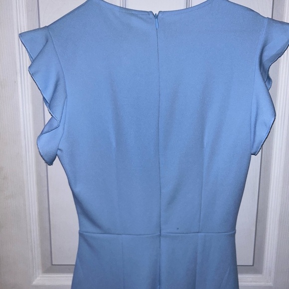 Baby blue pencil skirt dress with ruffles - Picture 10 of 10